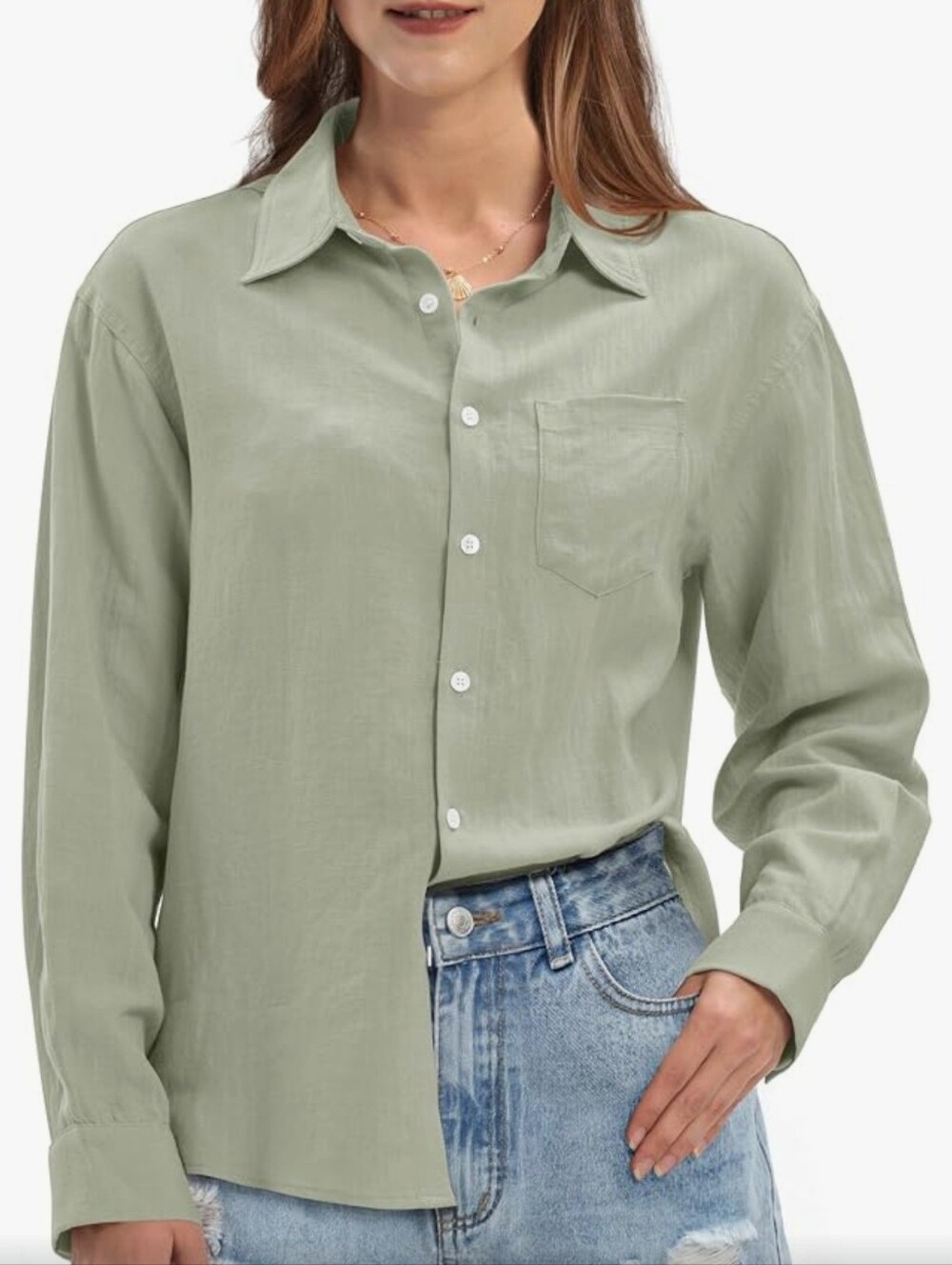 WILLIT Light Olive Green Button-Up Shirt